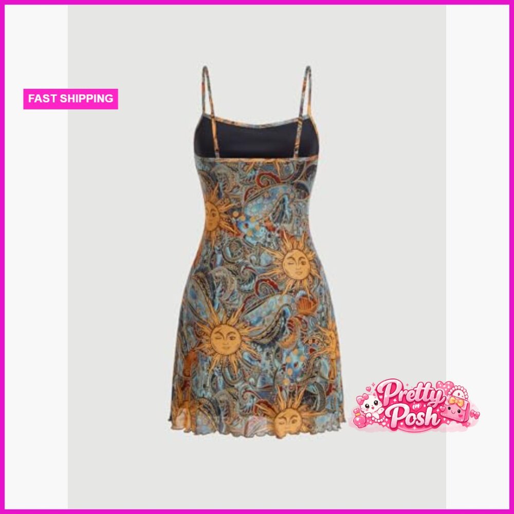 Polyester Blend Spaghetti Strap Backless Mini Dre… - image 3